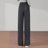 Women's 2025 Autumn High-Waist Slit Straight-Leg Pants