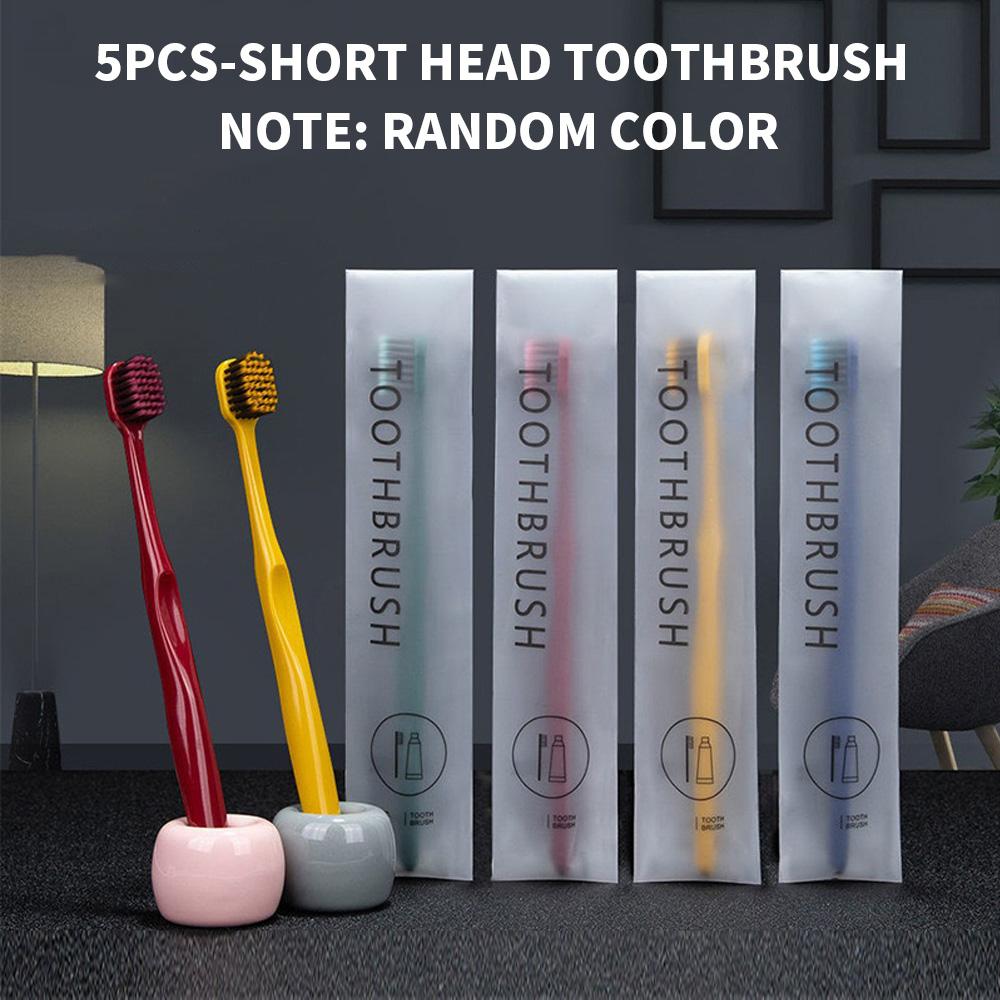 6PCS/5PCS/1PC - Long head, short head soft bristled toothbrush with fine bristles, efficient for cleaning teeth