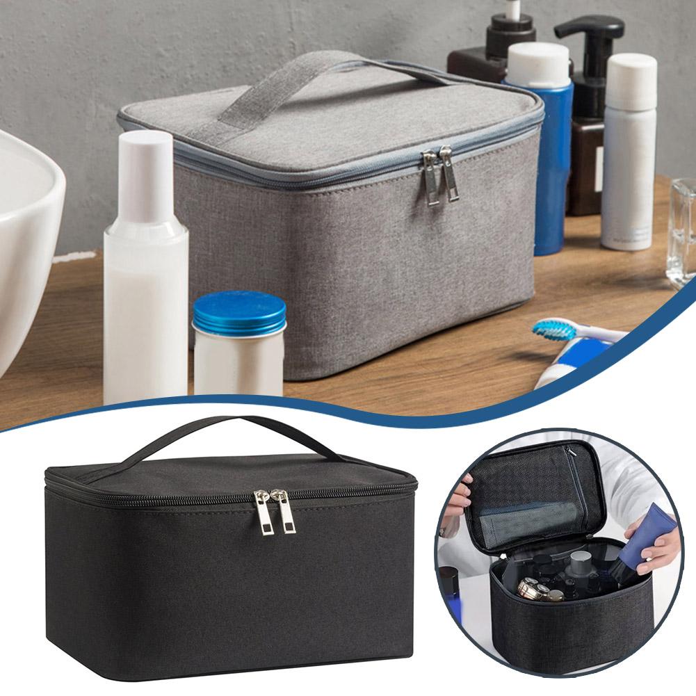 Oxford Cloth Storage Bag Square Business Travel Toiletry Bag Portable Handbag Wash Bag Double Layer Large Capacity Cosmetic Bag