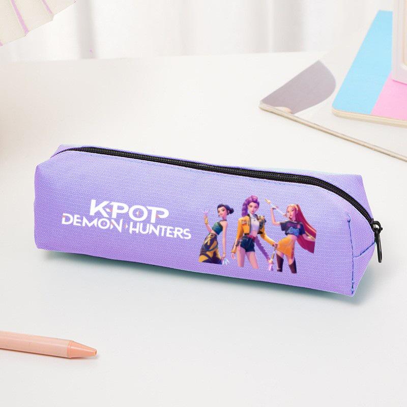 K-pop Demon Hunter Girl Group Cartoon Pencil Case - Oxford Cloth Stationery Bag for Primary Students