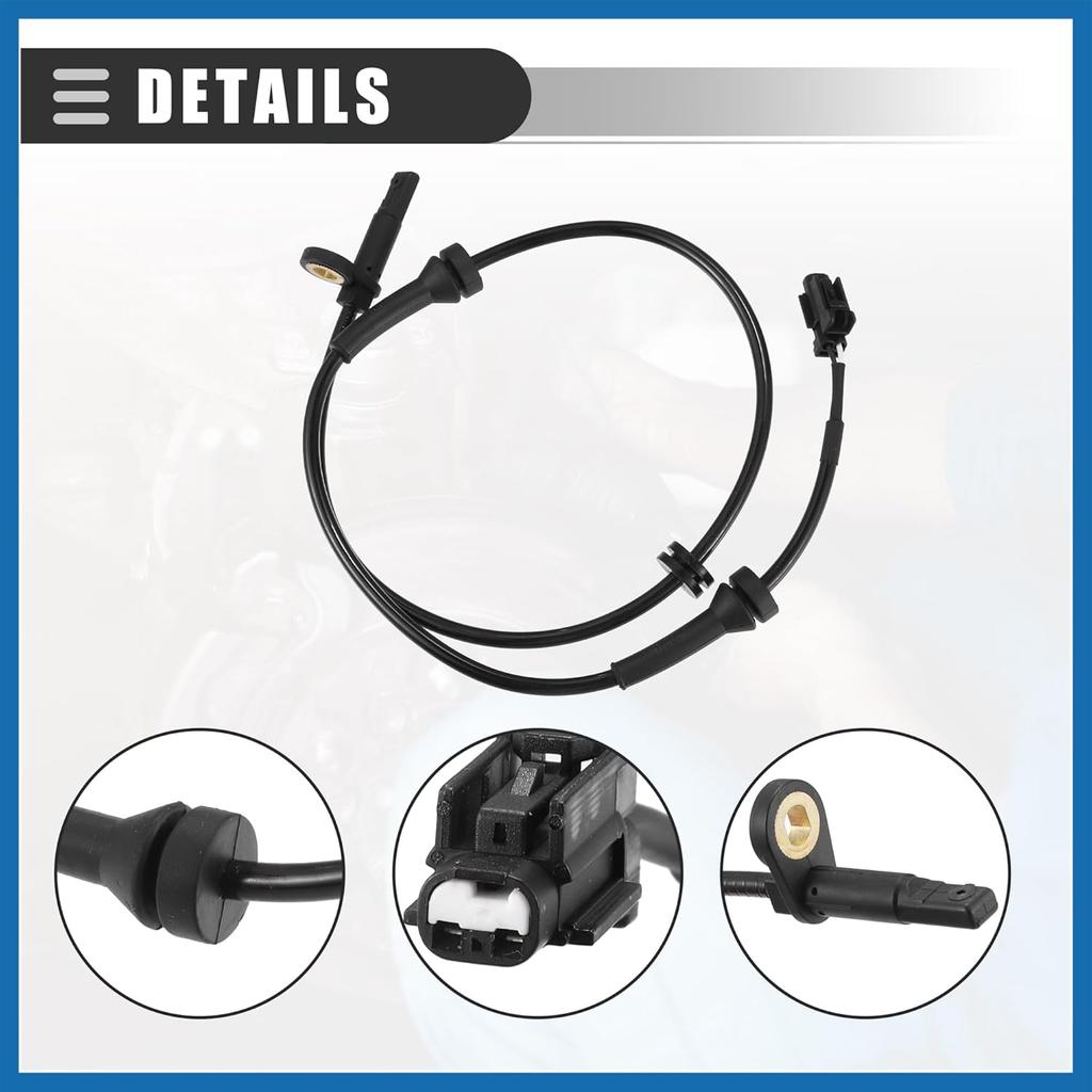 Front Left ABS Sensor, Wheel Speed Sensor, for Nissan Sentra 2007-2012, Plastic, No.47911ET000, Black Item Replacement