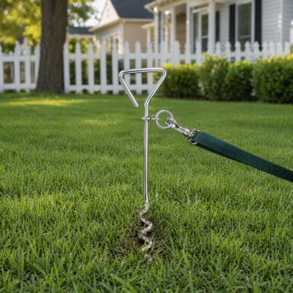 Rust-Proof Dog Stake Heavy Duty Dog Tether Stake Dog Ground Anchor Suitable for Cats and Dogs