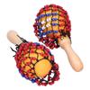 2Pcs Tambourine Sand Hammer Shakers Bead Net Hand Percussion Musical Instrument for Party Games