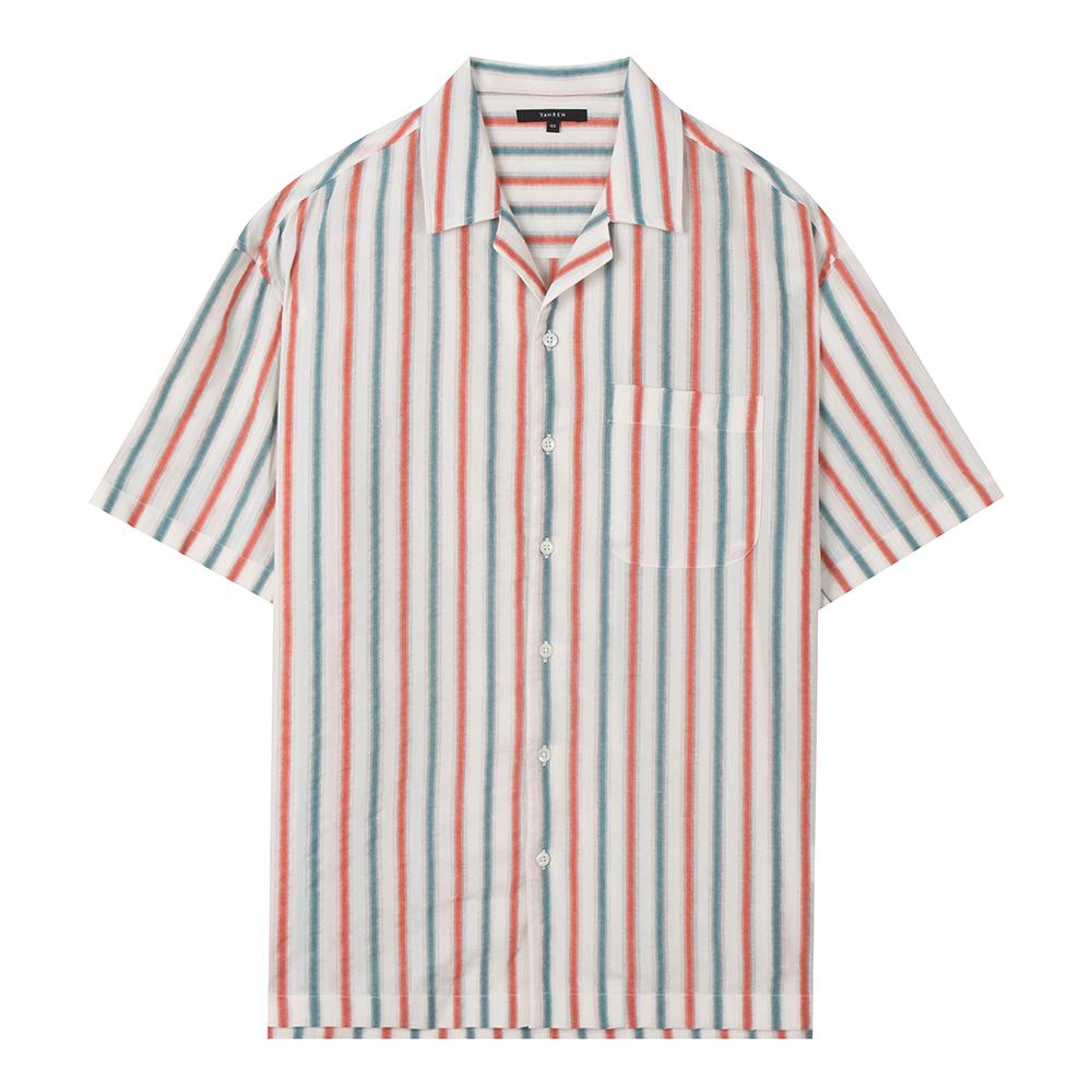 FAHRENHEIT Oversized Multi-Stripe Shirt (Fibad5356)