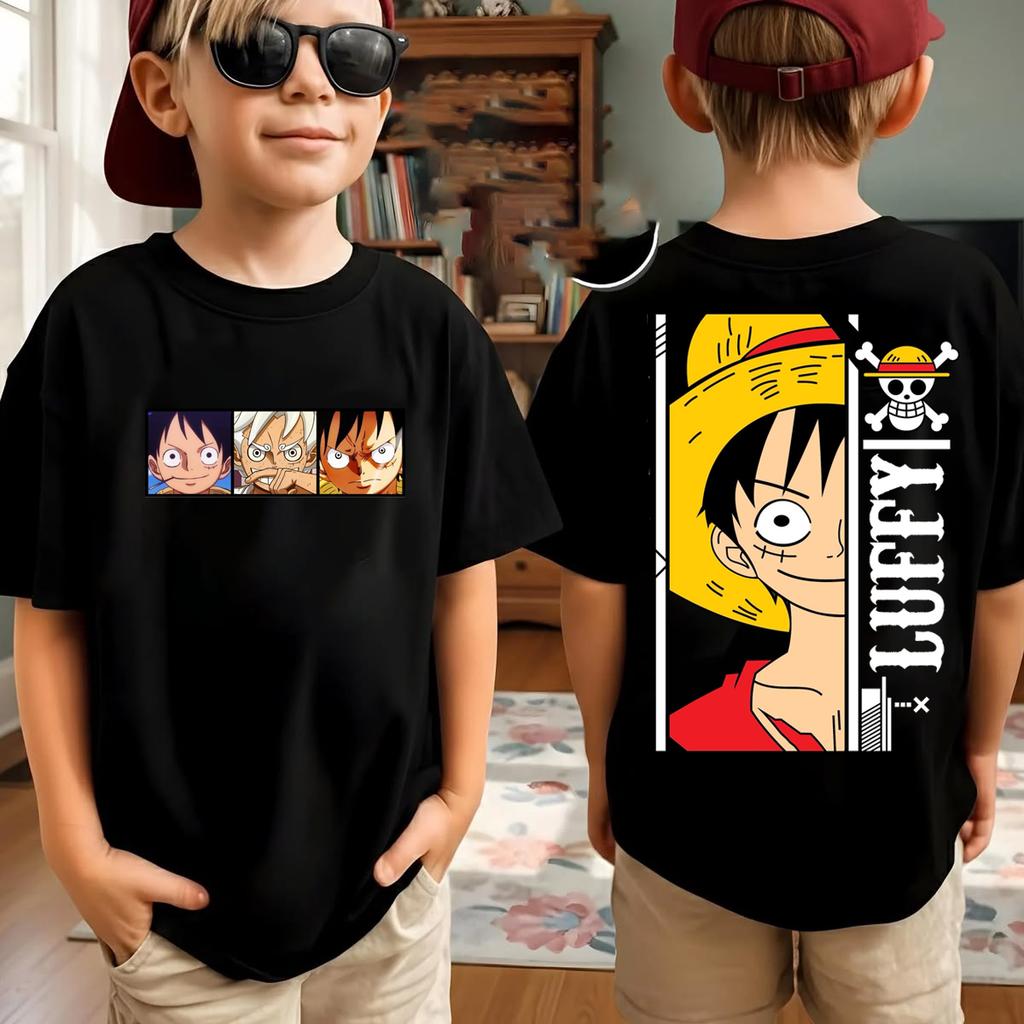 New One Piece Japanese Anime Printed Men's T-Shirt Roronoa Zoro Boy Children's Harajuku Short Sleeve Kids Luffy T-shirt Clothing