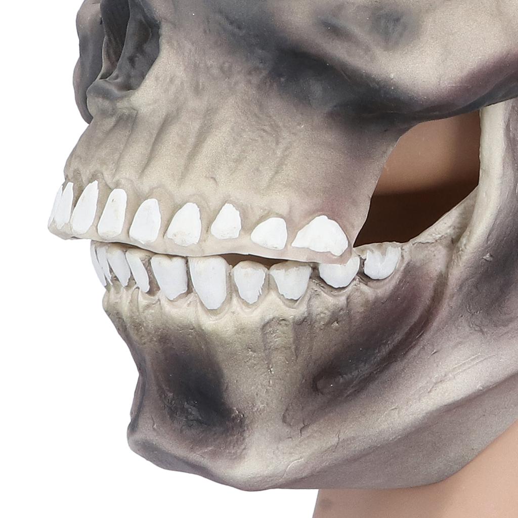 Halloween Scary Skull Mask Adult Full Head Latex Skull Helmet Glowing Eyes with Moving Chin