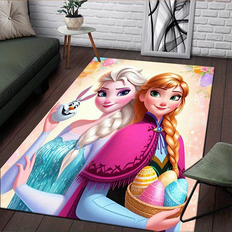 1pc Frozen Pattern Area Rug Soft Flannel Floor Mat for Living Room,Office,Bedroom and Carpet