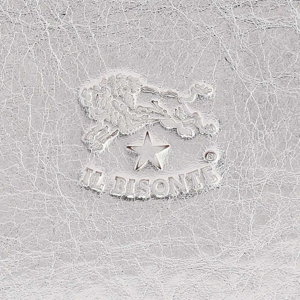 IL BISONTE Long Cowhide Wallet, Unisex, Leather, Silver, 54_1_54192306140