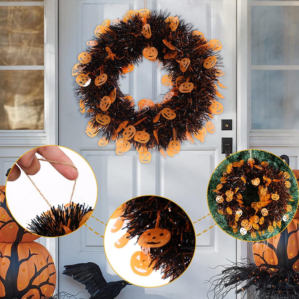Charming Wreath Halloween With Stunning Pumpkin And Bats For Elegant Holiday Decorations