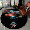 3D Astronaut Space Cartoon Round Area Rug,Carpet Rug for Living Room Children's Bedroom Sofa Playroom Decor,Non Slip Floor Mat