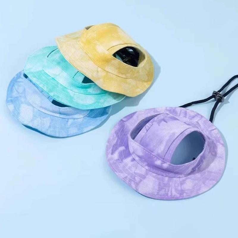 Cat Hat Dog Sun Hat Ear-Exposing Head Cover Pet Fisherman Hat Head Accessory