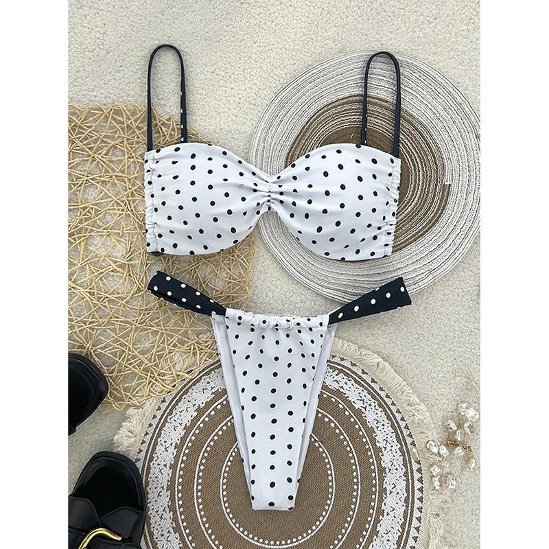 Zweiteiliges Separates Bikini-Set Damen Badeanzug Bademode Neuer Badeanzug Mit Polster Push-Up BH-Set Tanga Bikini Anzug