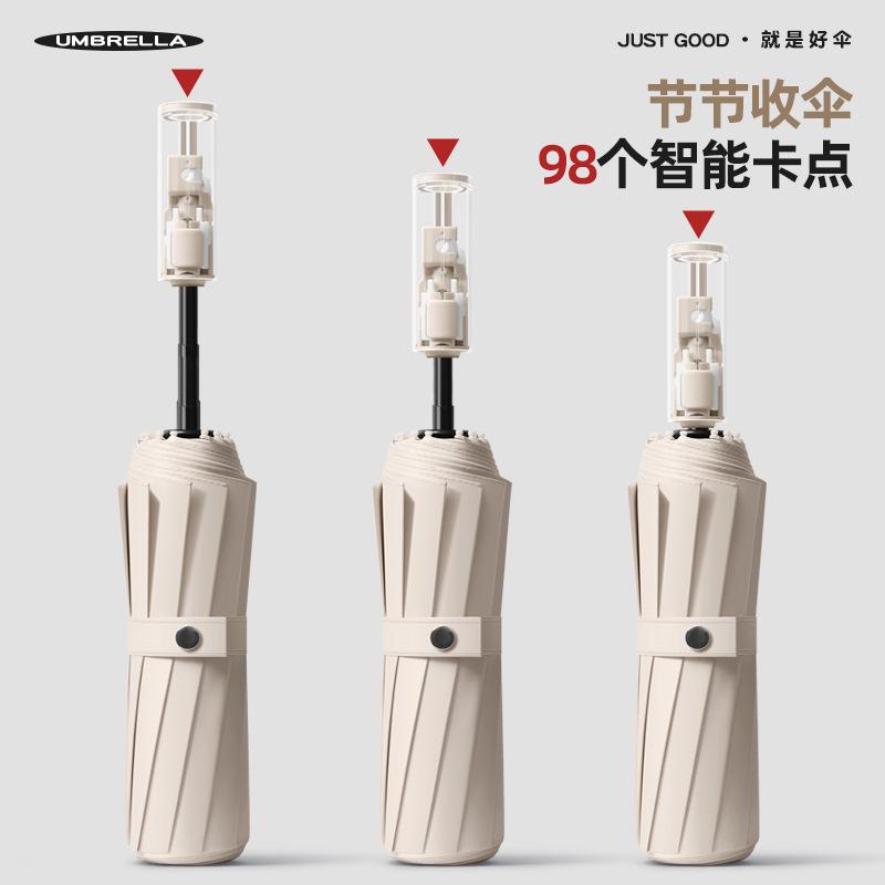 Fully Automatic Mechanical Folding Umbrella Dual-purpose Men's and Women's Enlarged Vinyl Sunscreen Anti-ultraviolet Parasol Sun Umbrella