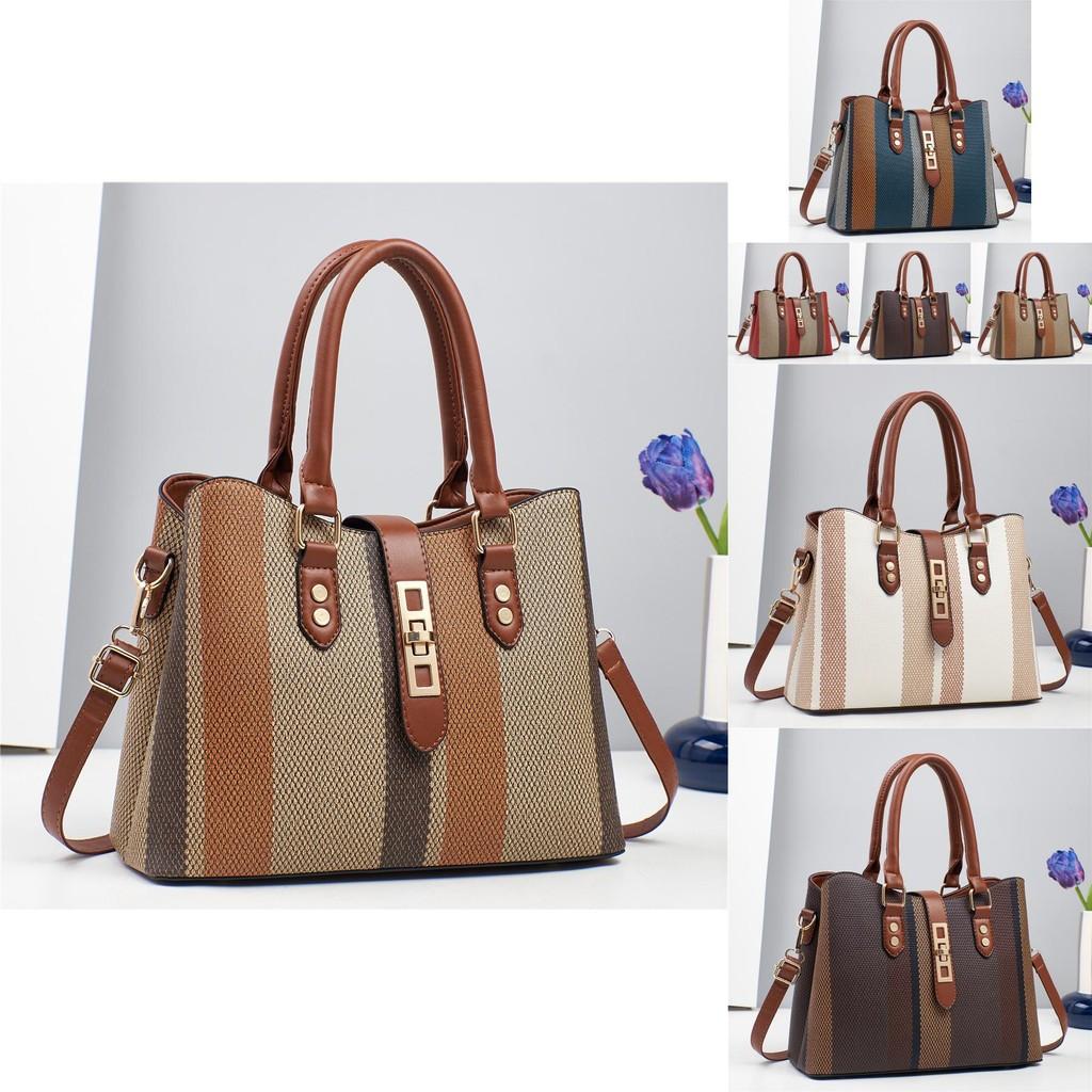 Fashionable Large Capacity Color Block Tote Bag For Women Stylish Casual Use