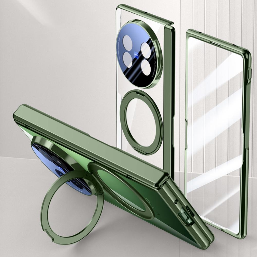 For vivo X Fold5 5G Case Compatible with MagSafe Kickstand Electroplated PC Phone Cover with Screen Protector