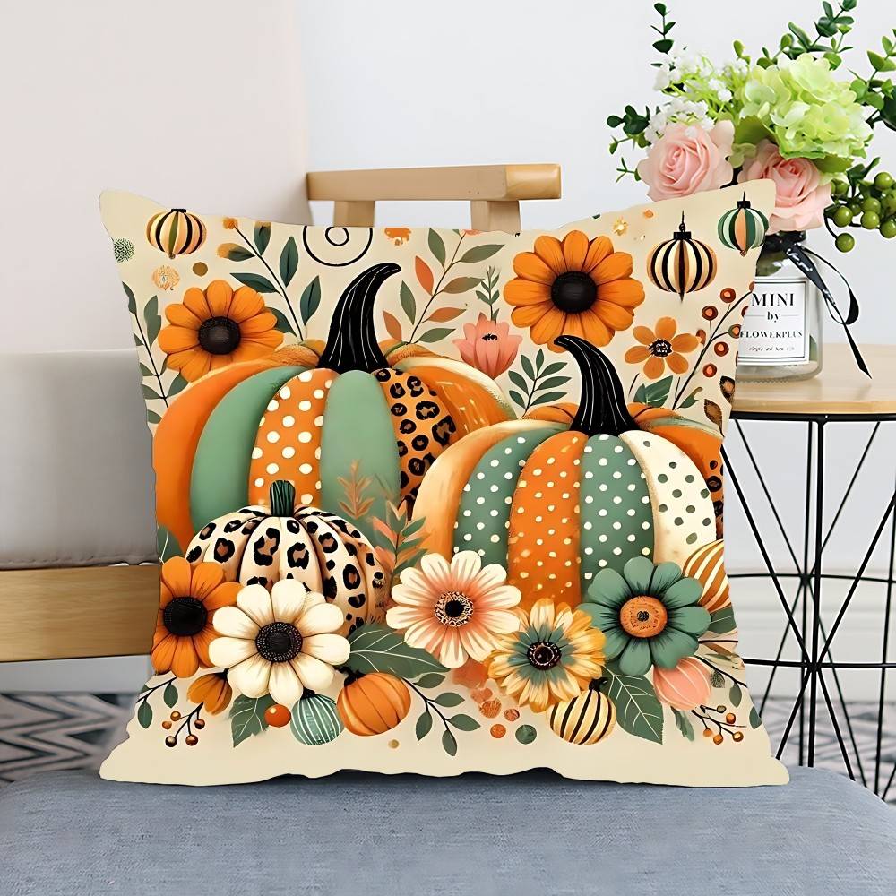 D-Dekorativer Kürbis Kissenbezug Kissenbezug Polyester Kissenbezug Dekoratives Sofakissen Kissenbezug Heimdeko