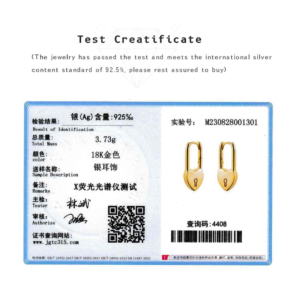 ANDYWEN 100% 925 Sterling Silver Lock Coeur Earring Hoops Clips Piercing Luxury Fine Jewelry Heart Clips Clasp Fine Jewelry