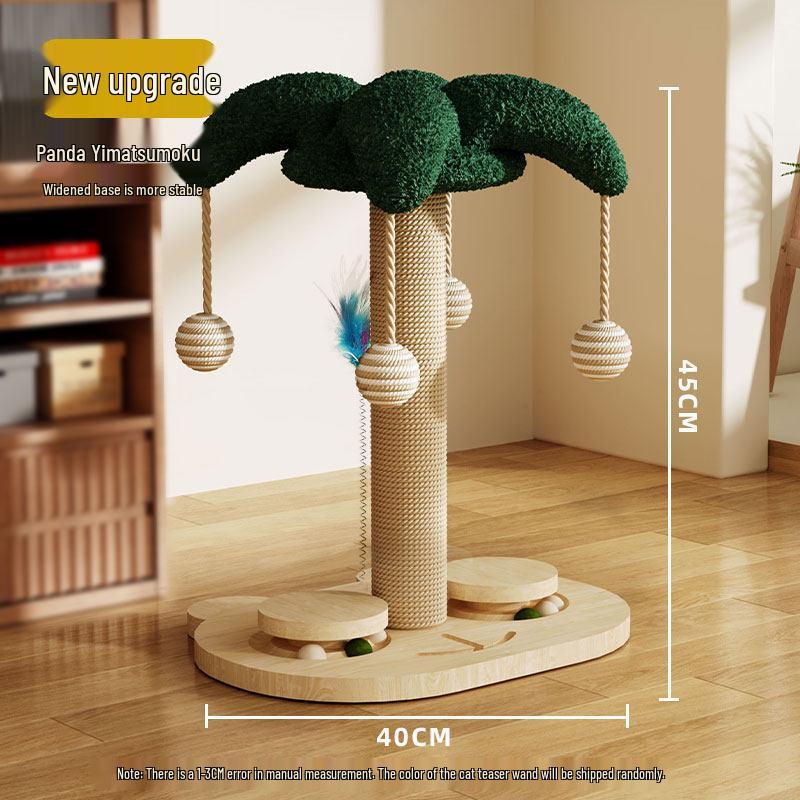Oszczędzające miejsce, od podłogi do sufitu, lite drewno, drzewko dla kota z platformami do wspinaczki i drapakiem