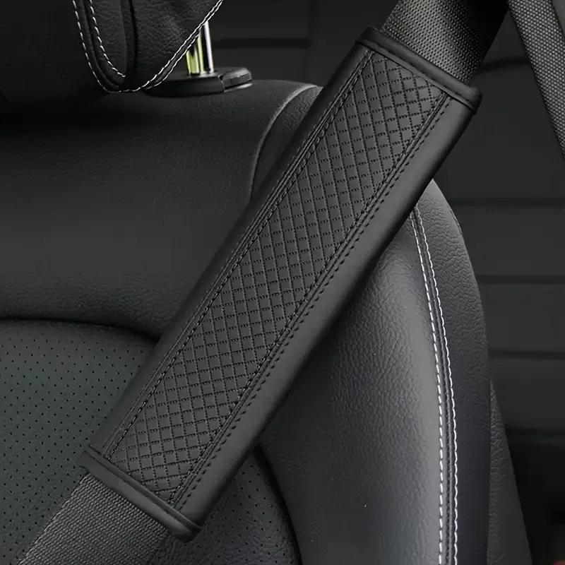 

PU Leather Car Seat Belt Cover - Soft and breathable shoulder pads for neck and shoulder protection, comfortable accessories чорний