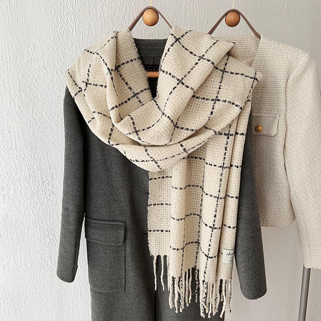 New Men Women Cashmere Scarf Shawl Thicked Warm Blanket Colorful Plaid Long Tassels Soft Shawls Neck Wraps Pashmina Scarves