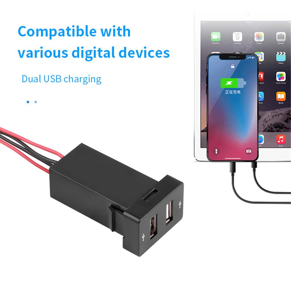 Adaptateur secteur double USB pour chargeur de voiture Toyota, USB 2,1 A, 2 ports, pour iPhone et Samsung, accessoires de voiture