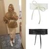 Chic Women's Wide Belt Decorative Tie Knot Ribbon Dress Shirt