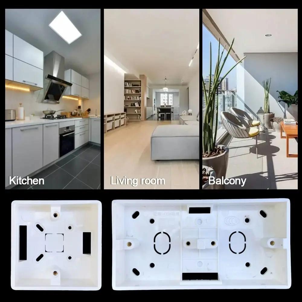 Wiring Organizer 86 Type Switch Socket Box Plastic PVC Junction Back Box External Mounting Box Standard Waterproof