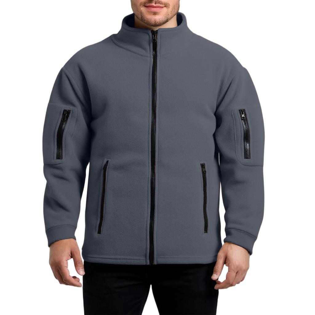 Men'S Standing Tie Pocket Hoodie, Fashionable Outdoor Sports Jacket