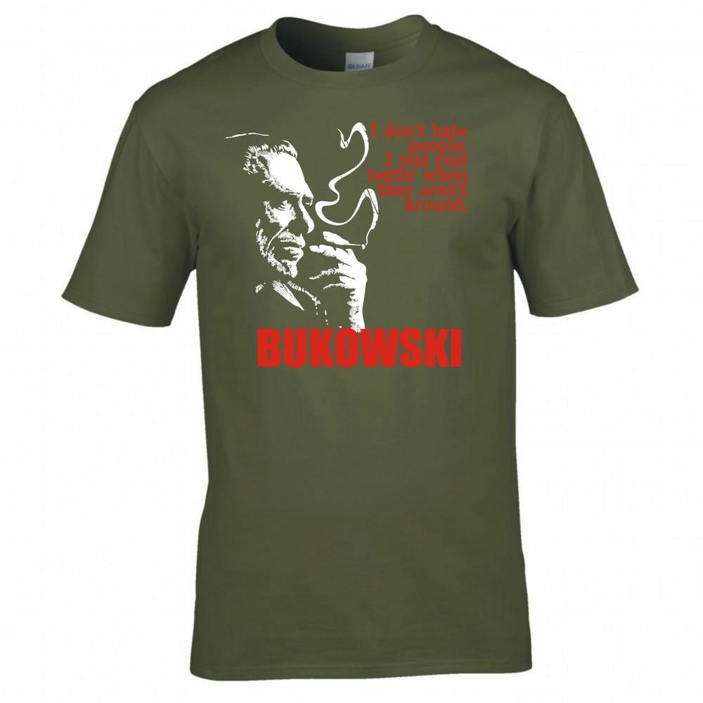 Charles Bukowski Non Odio Le Persone Citazione Maglietta