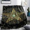 1Pc Satan's Pentagram Print Flannel Blanket, High quality Comfortable for All Seasons, Home Decor, Warmth and Comfort, Perfect for Christmas Gifts138