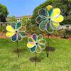 1Pcs Grounding Mounted Reflective Changing Windmill Bird Repelling Wind Spinner  For Outdoor