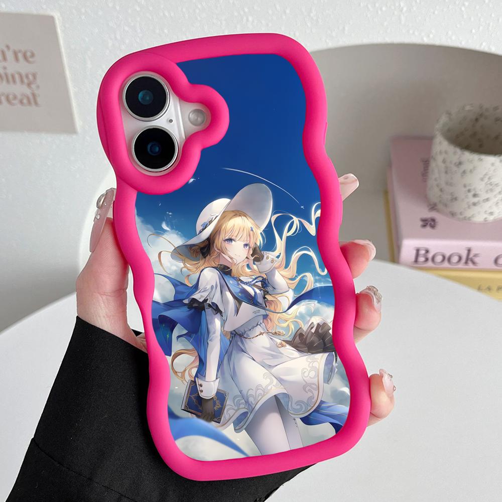 Wuthering Waves Phoebe Telefoonhoesje voor iPhone 17 16 15 14 13 12 11 Air Pro Max Plus Golvende Rand TPU Kleurrijke Hoes Luxe Hoes
