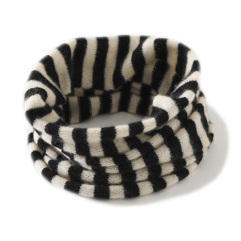 Colorblock Kaschmir-Strick-Schal - Vielseitiger gestreifter Snood für Damen & Herren