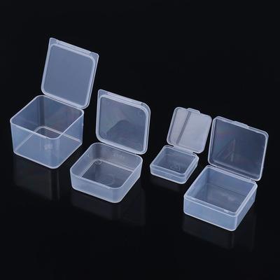 Mini-Kunststoffbox Rechteckig Durchscheinend Verpackungsbox Staubdicht Langlebig Stark Schmuckknopf Kleinteile Aufbewahrungsbox Behälter