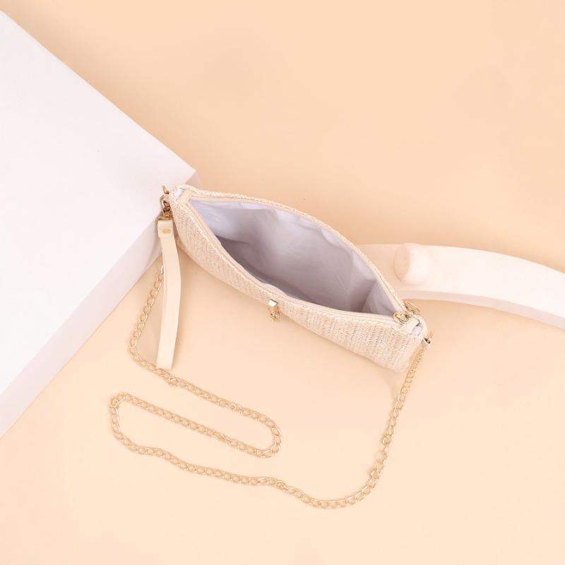 New Woven Clutch Bag Straw Flip Fringed Bag Fashion Envelope Bag