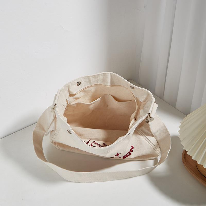 New Women's Bag Versatile Large-capacity Canvas Bag Fashion Trend Shoulder Messenger Bag Letter Embroidery Tote Bag