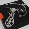 Elegant Rhinestone Tie Choker Necklace Long Necklace Trendy Personalized Neckband Neck Accessory Short Clavicle Chain