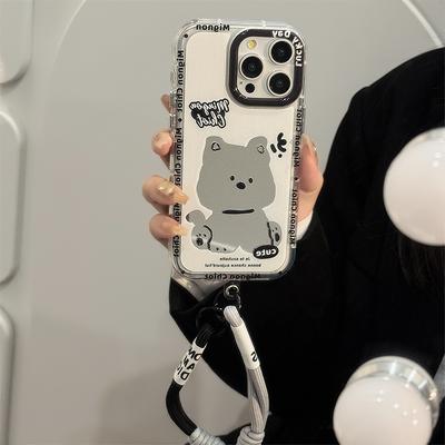 Süßer cooler Welpenspiegel Geeignet für 16ProMax Apple 15 Handyhülle IPhone 13 Cartoon 1211 Armband