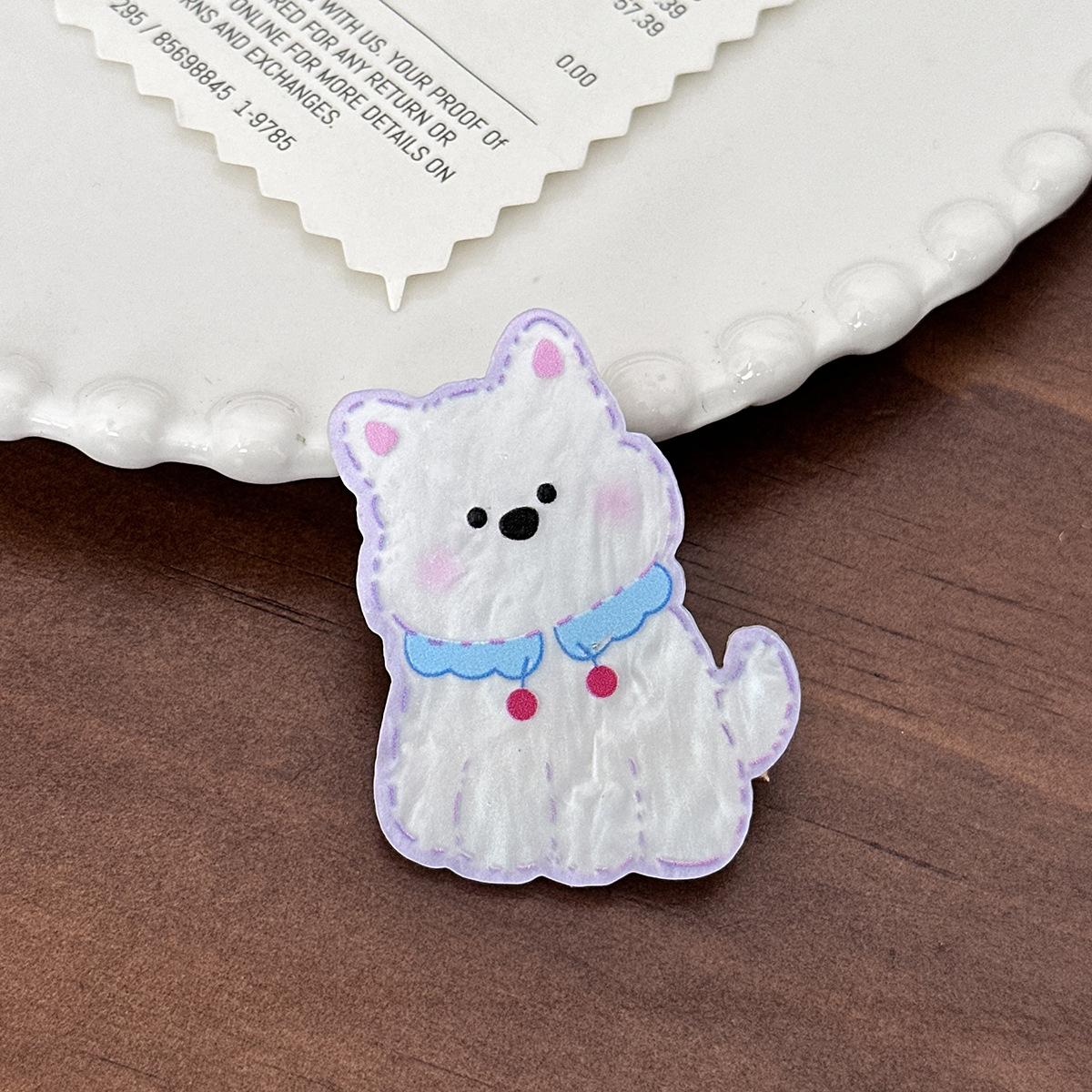 

Acrylic Country-style Cartoon Puppy Hairpin, Sweet and Cute Girl s Side-parted Hair Clip and Side-swept Hair Accessory 1# 2pcs