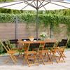 Vidaxl Składane Krzesła Ogrodowe, 8 Szt., Czarne, Lite Drewno Akacjowe