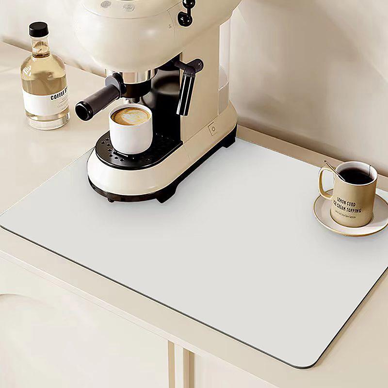 Dish Drying Mat Super Absorbent Hide Stain Rubber Backed Kitchen Countertop Dinnerware Tableware Under Coffee Bar Pot Cup Mat