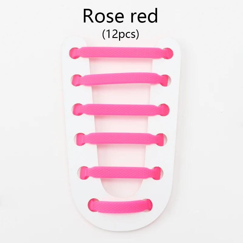 12Pcs/Set Elastic Silicone Shoelaces Practical Fashionable for Men Women Lazy Hammer Type Shoe Laces Sneakers No Tie Shoelaces