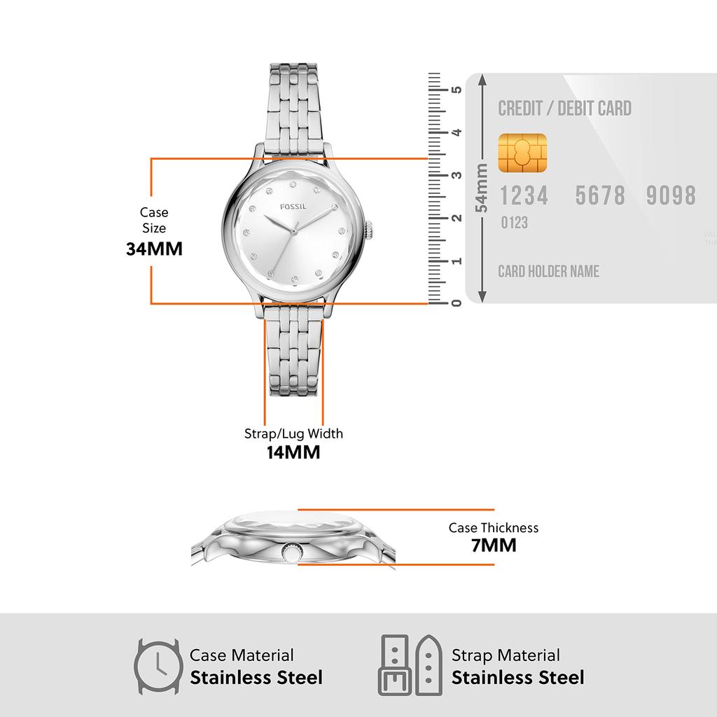 [Fossil] LANEY BQ3861 Women's Watch, Silver
