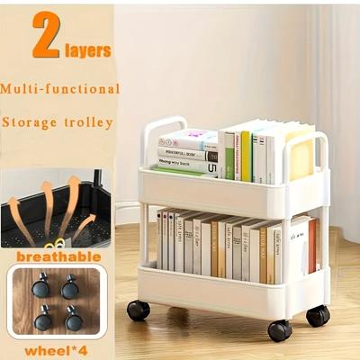 Organisateur Multifonctionnel Rangement Chariot de Rangement Roulant Double Couche Mobile Rangement Articles Ménagers avec Roues Salle de Bain