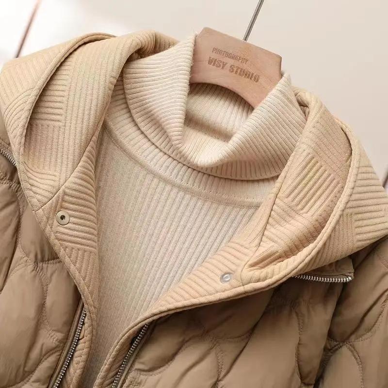 Women's Winter Solid Knitted Clothes Loose Hooded Thickened Short Bread Clothing