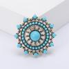 Classic Turkish Brooches for Women Turquoise Flower Pin Friends Party Gift Jewellery Accessories