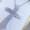 Luxury 925 copper Cross Pendant Statement Necklace With AAAA+ Zircon Long Necklace For Women Man Religious Fashion Jewelry Gift