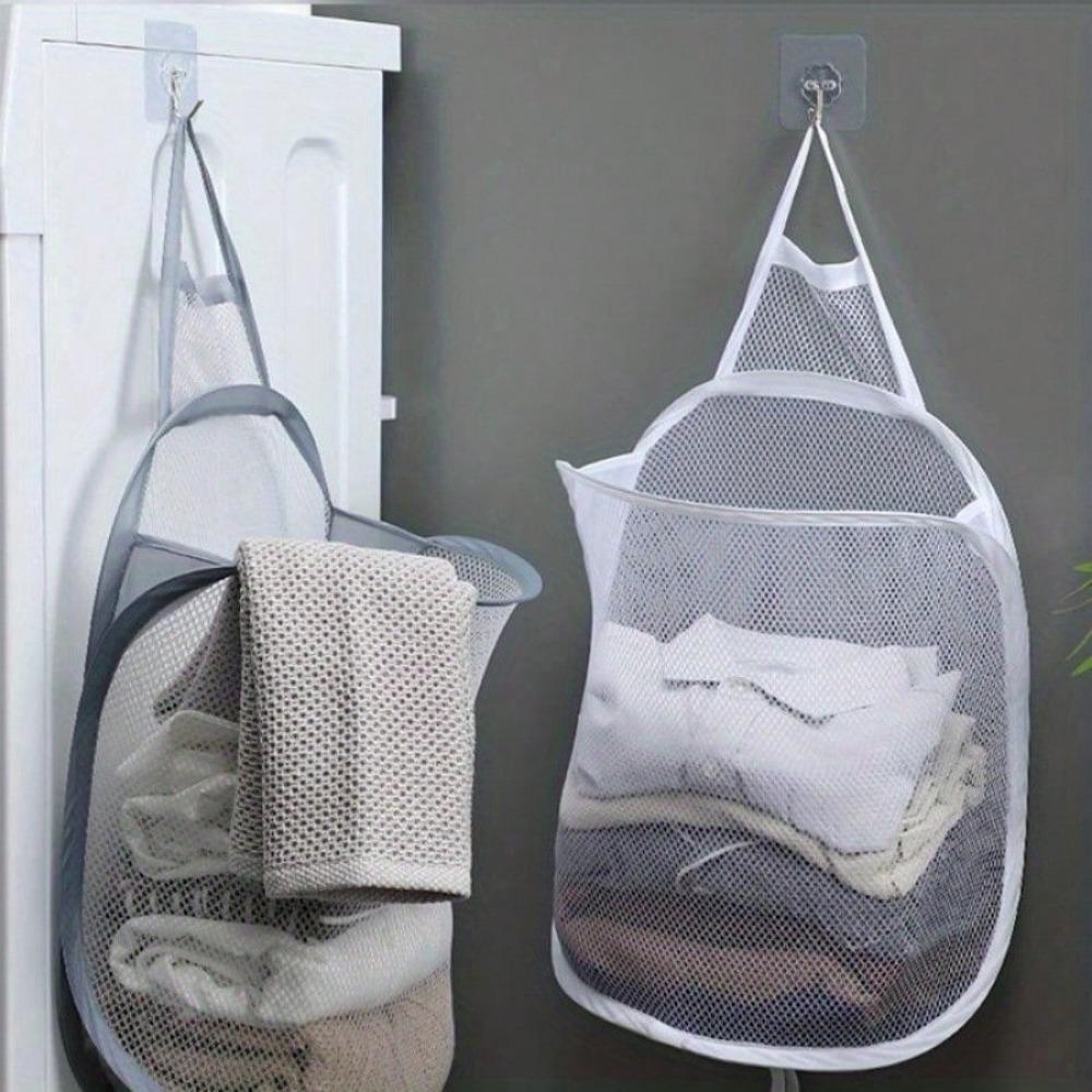 

1шт складная корзина для белья органайзер для грязной одежды ванная комната одежда сетчатый мешок для хранения бытовая настенная корзина каркас ведро серый/белый