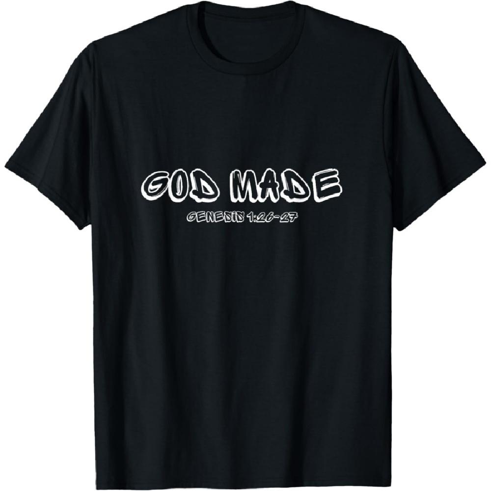 GOD MADE GENESIS 1_26-27 Bible verse T-Shirt S