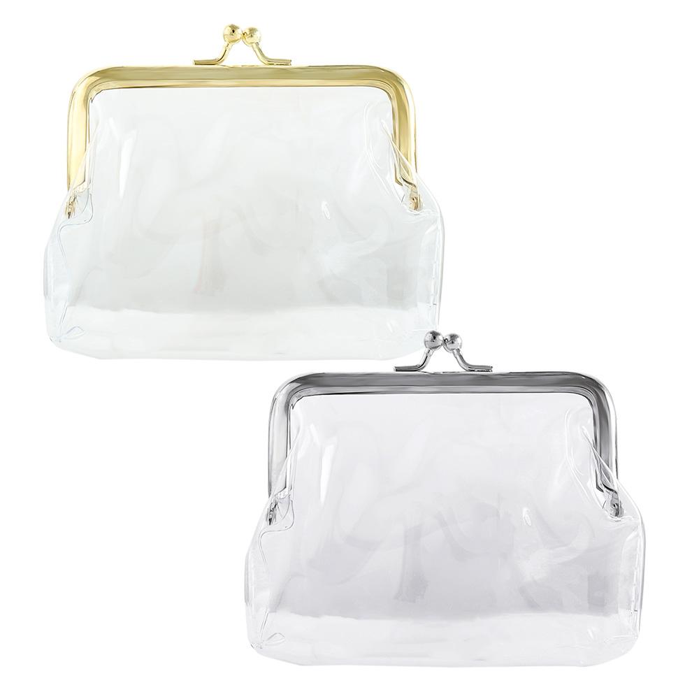 PVC Transparent Coin Purse with Mouth Clip Portable Mini Makeup Pouch Headphone Bag Travel Cosmetic Organizer for Men Women